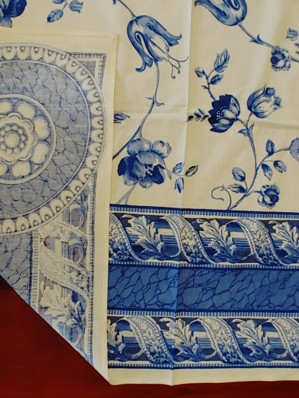 Blue Floral Tablecloth - 56
